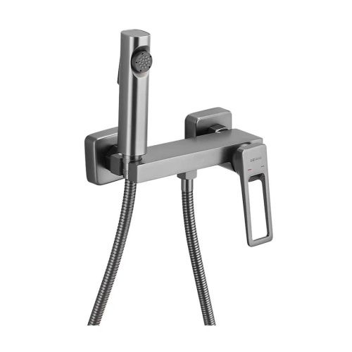 Гигиенический душ со смесителем Shevanik S6805T-1 оружейная сталь - фото 2