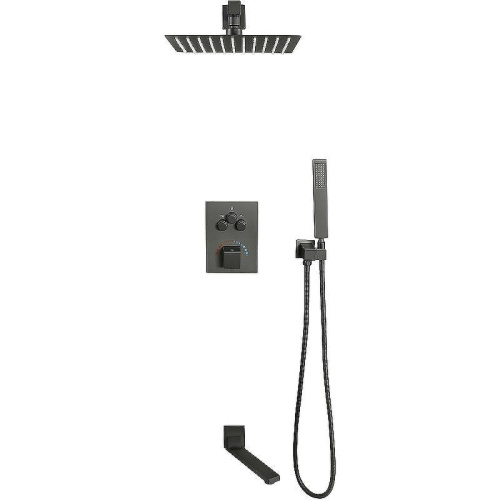 Душевая система ALMAes Khabur TVZ-0897 встраиваемая цвет черный с термостатом - фото 2