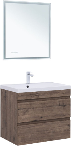 Тумба под раковину Aquanet Нота NEW 00334192 74х47х61 подвесная цвет темное дерево - фото 5