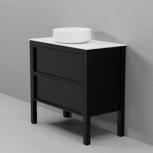 Тумба с раковиной Art Decco Elisa (Элиса) AES09F78S300 90x45x85 напольная цвет черный дуб - фото 3