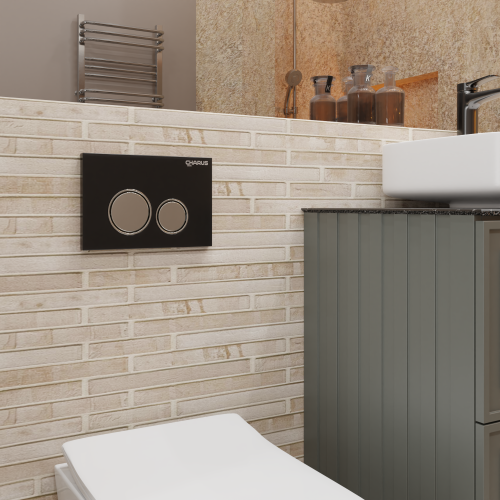 Клавиша смыва механическая CHARUS Bagliore FP.330.BLACK.10 цвет черный - фото 3