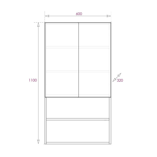 Шкаф Onika Маркус 306011 60х32х110 подвесной - фото 3
