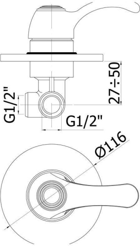 Смеситель для душа Paffoni Flavia FA010BR встраиваемый в стену бронза - фото 2