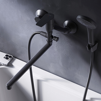 Смеситель для ванны и душа Am.Pm Gem F90A90122 настенный черный