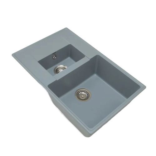 Кухонная мойка Grandex Aqua 600112 78х50 цвет серый поверхность матовая - фото 2