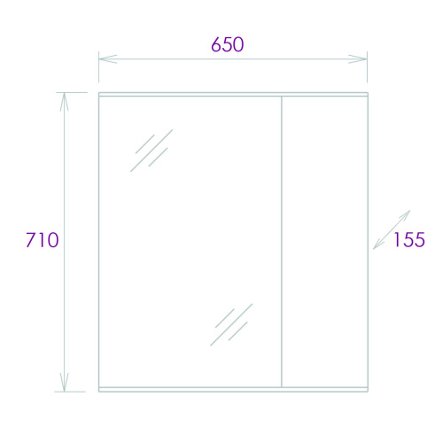 Зеркало-шкаф Onika Марбл 206545 65х16х71 подвесной цвет белый/серый - фото 3