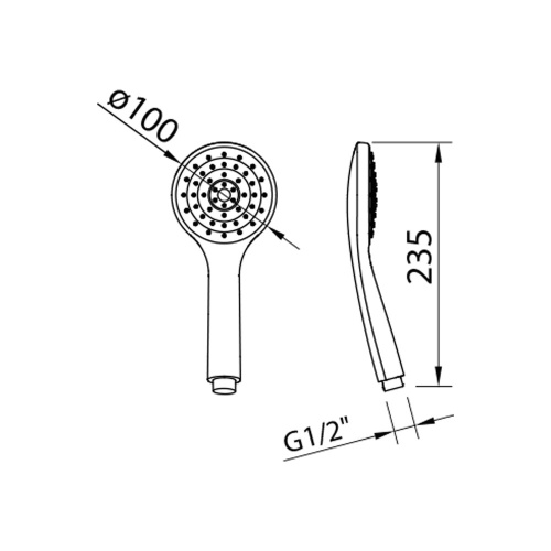 Душевая лейка Clever VOGUE 61875 круглая - фото 2
