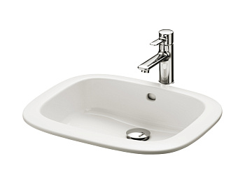 Раковина керамическая Toto LW763Y#XW 53х45 полувстраиваемая цвет белый без отверстий под смеситель