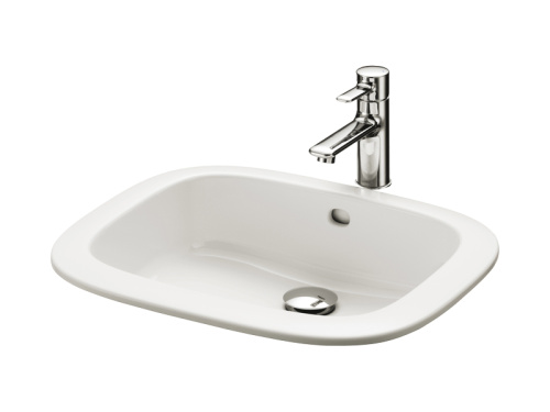 Раковина керамическая Toto LW763Y#XW 53х45 полувстраиваемая цвет белый без отверстий под смеситель