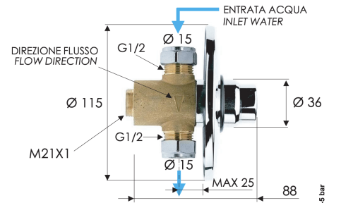 Кран порционный для душа Remer Tempor TE30 - фото 4