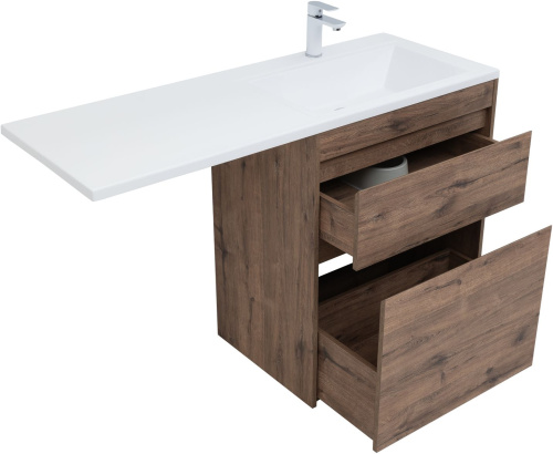 Тумба под раковину Aquanet Токио 00333652 130х48х89 напольная цвет темное дерево - фото 2