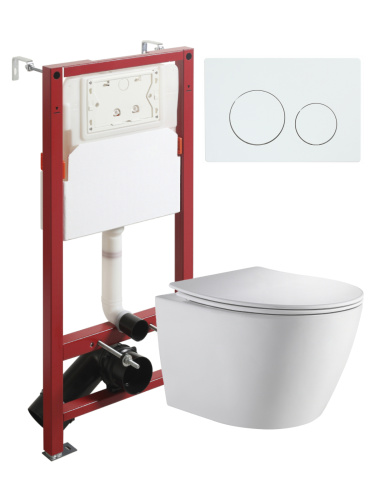 Комплект унитаз с инсталляцией и клавишей смыва Orange CI07-150W+APB188 - фото 2