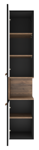 Шкаф-пенал Brevita Bergen BER-05035-02-19-ПоЛ 35х33х165 подвесной цвет черный/коричневый - фото 3