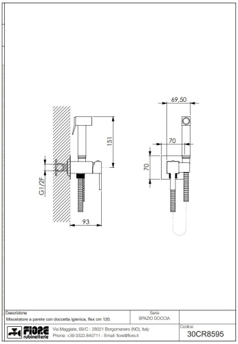 Гигиенический душ со смесителем Fiore Shower 30CR8595 цвет хром - фото 2