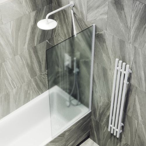 Душевая шторка на ванну Maybah Glass MGV-93-1ш 70х140 стекло тонированное профиль белый ориентация универсальная - фото 4