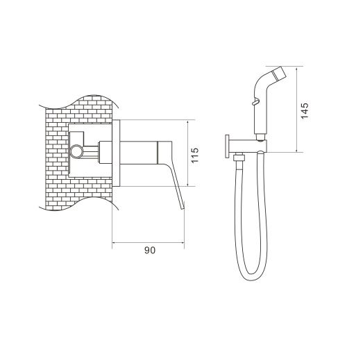 Гигиенический душ со смесителем Shevanik S43C S4305C белый - фото 3