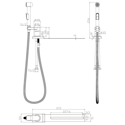 Гигиенический душ со смесителем Rossinka X X25-56 хром - фото 3