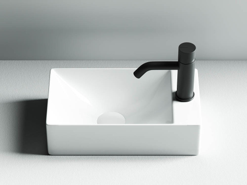 Раковина из сантехнического фарфора Ceramica Nova ELEMENT CN5007 38х22 подвесная цвет белый 1 отверстие под смеситель - фото 4