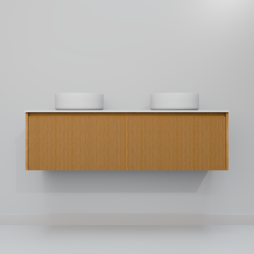 Тумба с раковиной Art Decco Elizabeth (Элизабет) AEL14W11D300 140x45x40 подвесная цвет белый дуб - фото 4