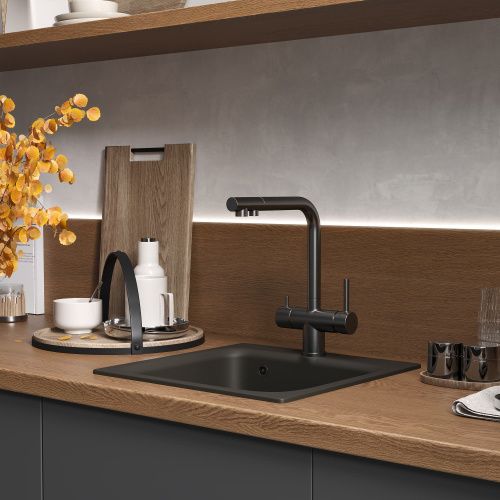 Смеситель для кухни Reflexion Lago RX9903BL на мойку черный - фото 4