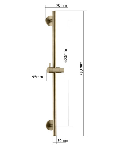 Штанга для душа Boheme Uno 420-SGM графит глянцевый - фото 2