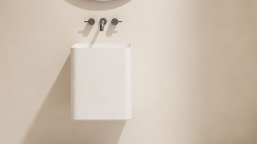 Раковина из искусственного камня Zenon Aris 4000.000.000.000.39673 42х42 подвесная цвет белый матовый - фото 3