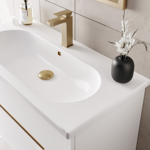 Тумба с раковиной Orka Lodi 5005880 65х50х57 цвет белый/золото - фото 5