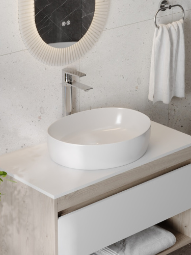 Раковина из сантехнического фарфора Teymi Valma T53101 50х38 накладная цвет белый без отверстий под смеситель - фото 5