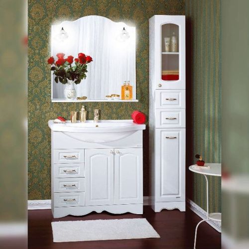 Зеркало-шкаф с подсветкой Бриклаер 4627125411380 90х17х90 подвесной цвет белый - фото 4