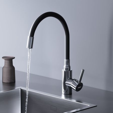 Смеситель для кухни Dorff Logic D3007622 на мойку черный/хром