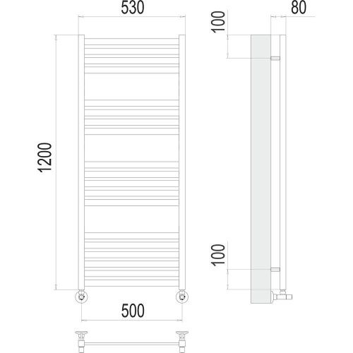 Полотенцесушитель Terminus 4670078530882 53х120 водяной хром - фото 3