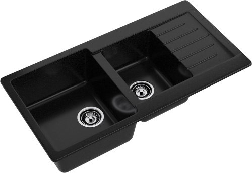 Кухонная мойка Granfest Practik P-980KL черный 98х50 цвет черный поверхность матовая - фото 2