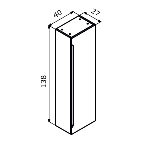 Шкаф-пенал Orka Malta 3001297 40х27х138 подвесной цвет серый матовый - фото 3