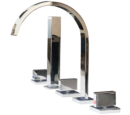 Смеситель Royal Bath HARDON RB611 на борт ванны серебро
