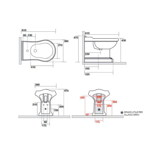 Биде Kerasan Retro 102201*1 напольное - фото 2