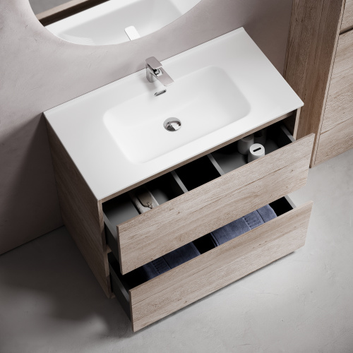 Тумба под раковину Sancos Libra Floor LB90FEG 89х45х84 напольная цвет дуб галифакс натуральный - фото 5