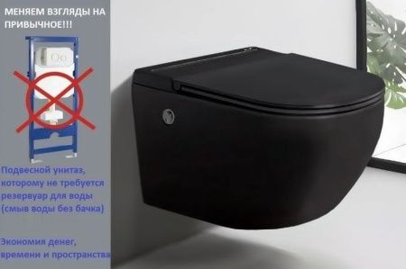 Унитаз подвесной Cerutti SPA CT10194 черный с сиденьем микролифт безободковый импульсный смыв
