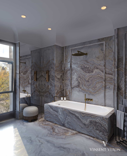 Ванна чугунная Vinsent Veron Soissons VCN1707042H/VH0012BL-AS 170х70 пристенная прямоугольная с ножками с ручками - фото 4