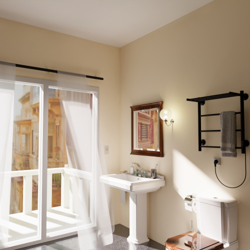 Полотенцесушитель Маргроид Вид 4 04-6050-1051-9005R 53х60 электрический черный матовый - фото 4