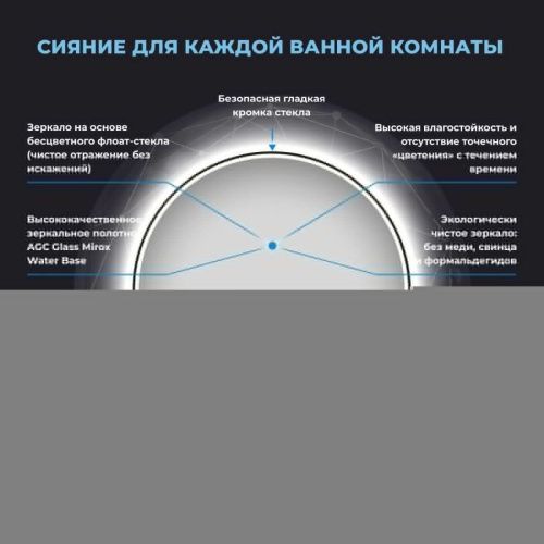 Зеркало с подсветкой Wellsee 7 Rays' Spectrum 172200260 90х90 подвесное - фото 4