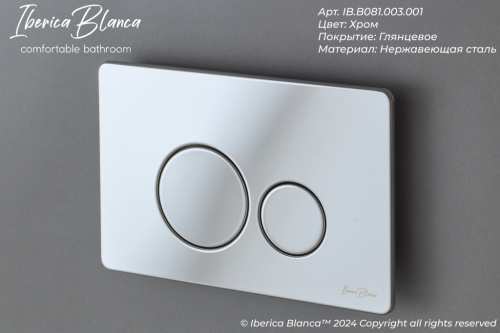 Клавиша смыва механическая Iberica Blanca INOX-O IB.B081.003.001 цвет серый - фото 3