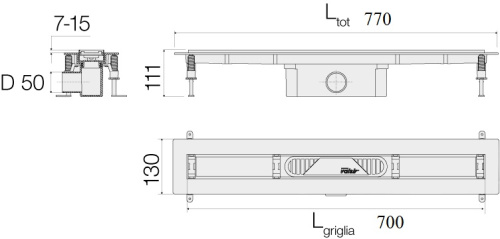 Душевой лоток Valsir Linea VS0701951 напольный - фото 2