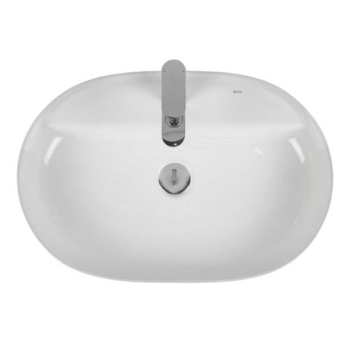 Раковина из сантехнического фарфора Bond Oval S01-600 60х40 накладная цвет белый глянцевый 1 отверстие под смеситель - фото 4