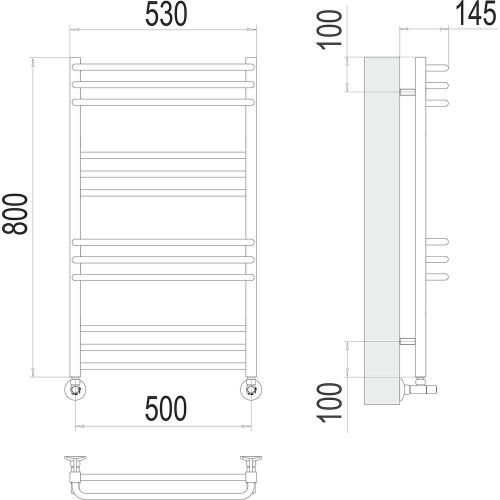Полотенцесушитель Terminus 4670078530837 53х80 водяной хром - фото 3