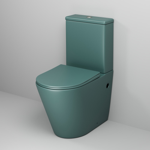 Унитаз напольный с бачком Grossman Color GR-4480OLMS зеленый матовый с сиденьем безободковый каскадный смыв - фото 2