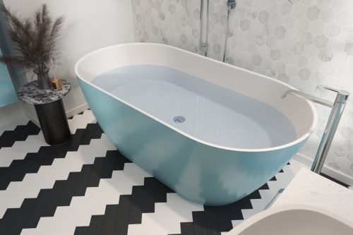 Ванна из искусственного камня Holbi VENUS NEW 1.01.002.11.2 158х79 отдельностоящая овальная - фото 2