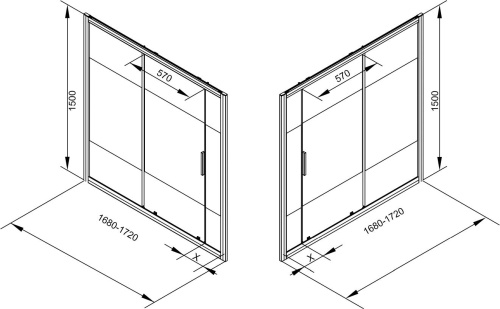 Душевая шторка на ванну Aquanet Practic AE10-B-170H150U-CP 170х150 стекло прозрачное профиль хром глянцевый ориентация универсальная - фото 3