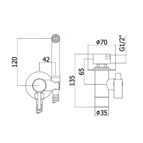 Гигиенический душ со смесителем Webert PE870303010 золото - фото 3