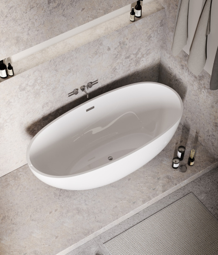 Ванна акриловая Grossman Fly GR-1104 170х75 отдельностоящая овальная с ножками - фото 5