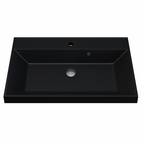 Раковина кварцевая Uperwood Classic Quartz 291030017 70х12 полувстраиваемая цвет черный - фото 4